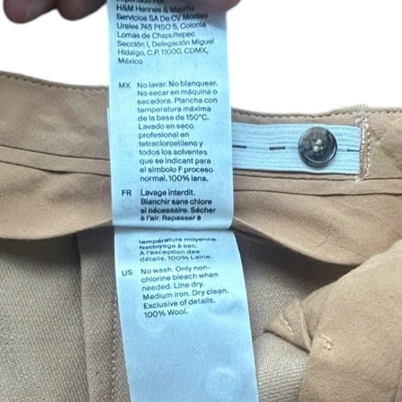 COS High Waisted Wide Leg Wool Trousers in Camel Sz 2 - Picture 9 of 11